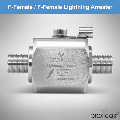 Proxicast Coaxial Lightning Arrester/Suppressor with 75 Ohm F Female Connectors - Pro-Grade Coax Cable Surge Protector for Television (TV) / Satellite Dish Antennas & Cable Internet Use (ANT-271-002) by Proxicast