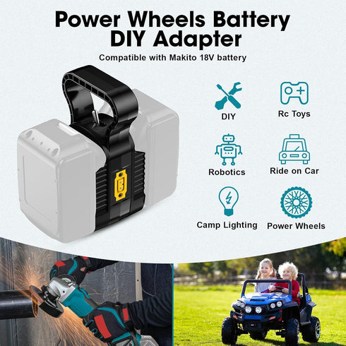 YNDZ 2 1 2Packs 18V Terminals,14AWG in Power Wheel Battery Adapter,for for Makita Battery Dual Voltage Output