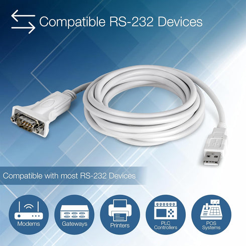 TRENDnet USB to Serial Adapter TU-S910 - 3m (10 Feet) USB to RS-232 Serial Converter, Windows and Mac Compatible