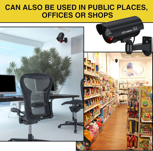 Macarrie 8 Pcs Realistic Dummy Security Camera, Plastic Fake Video Camera with Motion LED Light for Indoor/Outdoor
