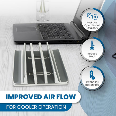 Multiple Laptop Holder Vertical Stand, Adjustable Vertical Stand Holds 5 Devices, Fits All Laptops and Tablets
