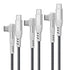 Fasgear 100W USB C to USB C Cable, 3 Pack 3ft&6ft&10ft, Fast Charging Right Angle Compatible with MacBook Pro, Black