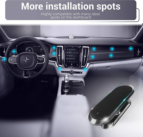 TT&C 2-Pack N52 S25 S24 S23 9 Magnetic Phone Mount for Car Dashboard - Super Strong Cell Phone Holder (High-Bond