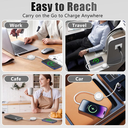 HianDier 3FT USB C to Lightning Cable, Retractable 27W Fast Charging Data Sync Cord for iPhone 14/13/12