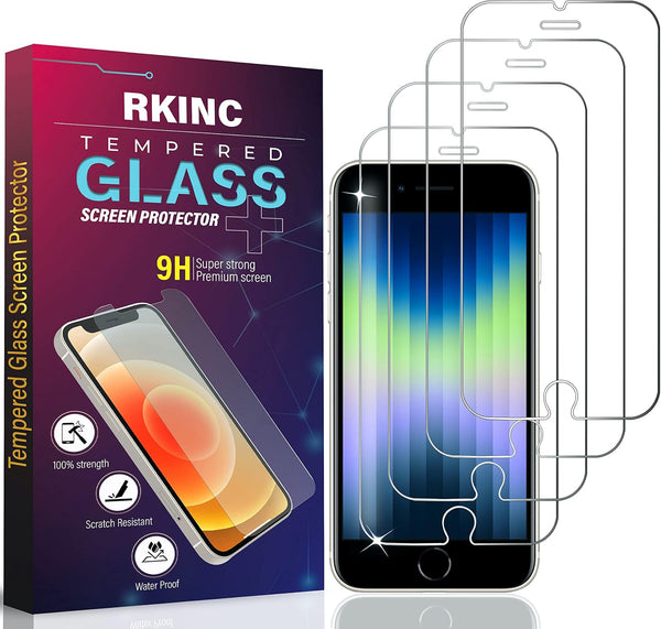 RKINC Screen Protector (4-Pack) for iPhone 6S / iPhone 6 - Tempered Glass Film, 0.33mm, Bubble-Free