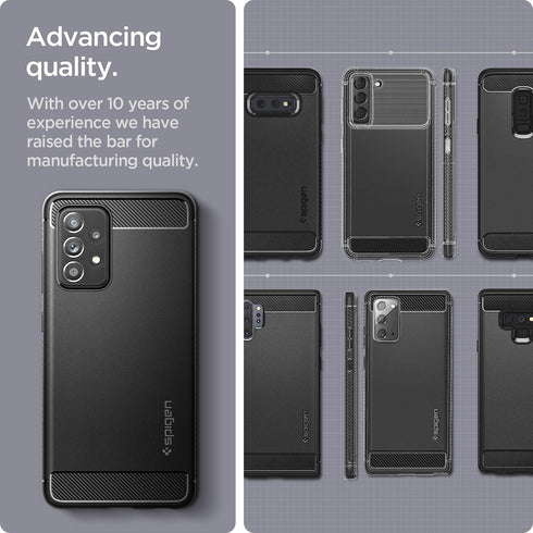 Spigen Rugged Armor Case for Galaxy A52 5G (2021), Matte Black Protective Cover