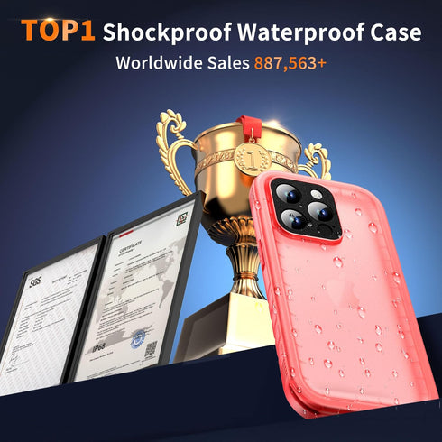 Cozycase Waterproof Case for iPhone 13 Pro Max 6.7 Inch, Full Body Dustproof Shockproof with Built-in Screen Protector,