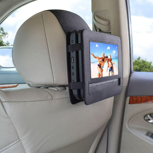 Car Headrest Mount for Swivel & Flip Style Portable DVD Player, 7 Inch