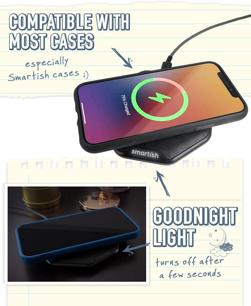 Smartish Fast Wireless Charger - Charge Island, Qi-Certified 15W Universal Charging Pad for iPhone, Samsung Galaxy