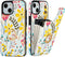HAOPINSH Wallet Case for iPhone 13/14 with Card Holder, 360° Rotation Ring Kickstand, RFID Blocking Leather for Girls