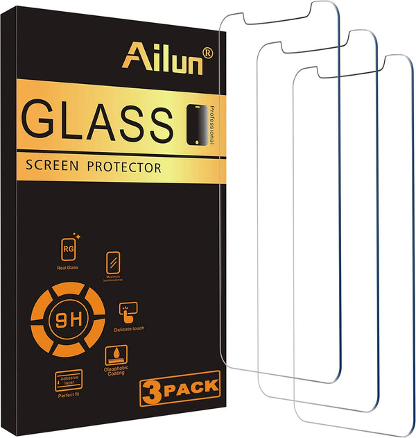 Ailun Tempered Glass Screen Protector for iPhone 11 Pro/Xs/X, 5.8" Display, 3 Pack, 2.5D Edge, Case Compatible.