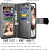 Njjex Wallet Case for Galaxy S21 5G - Black, 9 Card Slots, PU Leather, Detachable Kickstand, Magnetic Cover & Lanyard