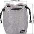 PATIKIL Soft Drawstring Lens Case, Lens Pouch Bag with Cotton Pad 3.94" x 3.94" Thick Fleece Cloth Camera Lens Bag for SLR Lens Water Cups, Grey