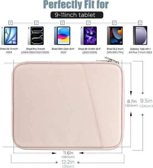 TiMOVO 9-11" Tablet Sleeve for iPad 10.2 2021-2019, iPad 10th Generation 2022, iPad Air 5/4 10.9, iPad Pro 11