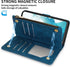 ZZXX Blue Samsung Galaxy S22 Case Wallet - Premium Soft PU Leather Zipper Flip Folio with Card Slot, Kickstand