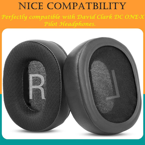 TaiZiChangQin Upgrade Ear Pads Ear Cushions Replacement Compatible with David Clark DC ONE-X Pilot Headphone Fabric Earpads Black