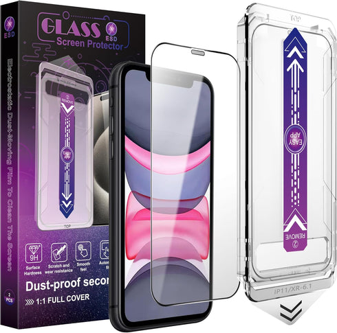 CHRYSHA 2-Pack Screen Protector Tempered Glass for iPhone 11 and iPhone XR 6.1-Inch,