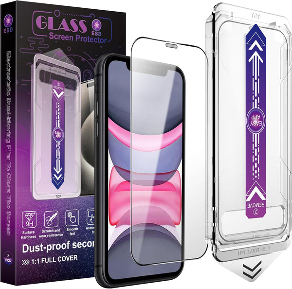 CHRYSHA 2-Pack Screen Protector Tempered Glass for iPhone 11 and iPhone XR 6.1-Inch,