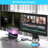 WWLSV 4K@60Hz(DP 1.4 2 14-in-1 3.1/100W Docking Station Dual Monitor for MacBook/Dell/HP/Lenovo Laptop, Dual Required)