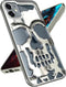 iPhone 12 Phone Case, Silver Cool Skull Skeleton Gothic Hollow Design for Men & Women