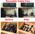Cable Clips with 3M Adhesive, Multipurpose Wire Clamps for Cable Management - 50 Pack Black with 10 Reusable Ties