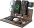 BarvA Two Phone Docking Station | Night Stand Desk Organizer | Wood Nightstand