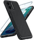 FNTCASE Black Case for Motorola Moto G-5G-2024, Dual Layer Heavy Duty Shockproof Rugged Cover with Military Drop
