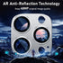 UniqueMe Camera Lens Protector for iPhone 13 Pro/Pro Max - Silver, Metal Ring, Strong Drop Protection, Tempered Glass.