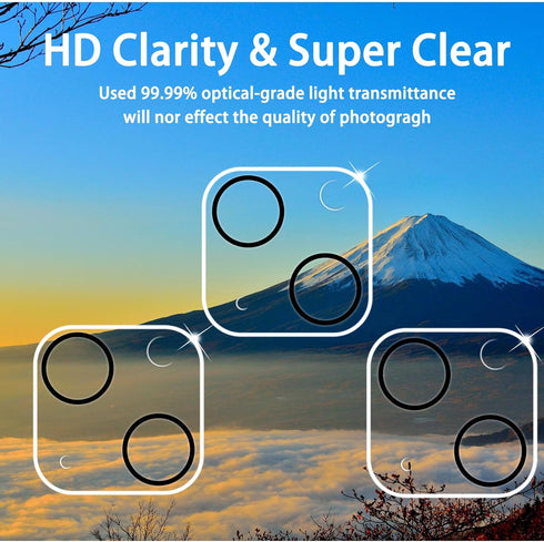 Tempered Glass Camera Lens Protector for iPhone 15 (6.1") & iPhone 15 Plus (6.7") - 3 Pack, Ultra HD, 9H Hardness, Easy