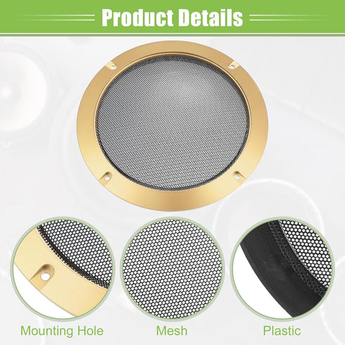 ACROPIX Universal 6.5" Car Speaker Grills Cover Mesh, Round 6.5 Inch Audio Speaker Subwoofer Guard Protector Case with