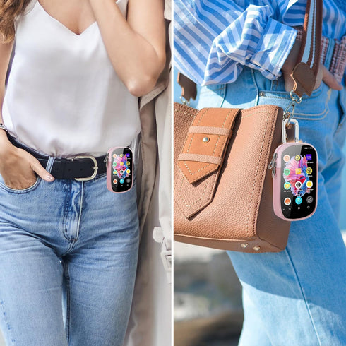 TXEsign MP3 & MP4 Player Carry Case - Travel Bag with Clear Window for 4" Touch Screen Music Player (Pink)