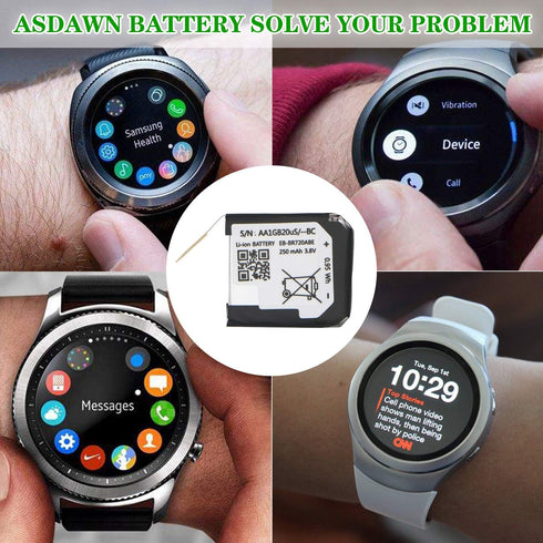 ASDAWN Replacement Battery for Samsung Galaxy Gear S2, EB-BR720ABE with Repair Tool Set + Installation Instruction