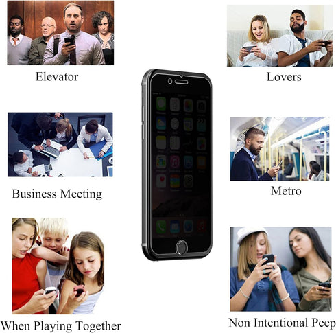 Ailun Screen Protector for iPhone 8 Plus 7 Plus - Privacy Anti Glare 3Pack Anti Spy Private Tempered Glass