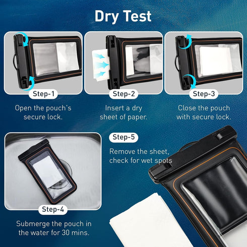 Marine IP68 Waterproof Phone Pouch - Floating Waterproof Dry Bag Compatible for iPhone 15 14 13 12 Pro Max Plus Up to