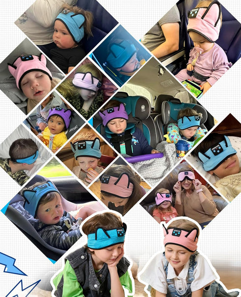 Kids Bluetooth Headphones, Headband Earphones for Children, Wired & Wireless Playback, Travel Accessories with 3.5 MM