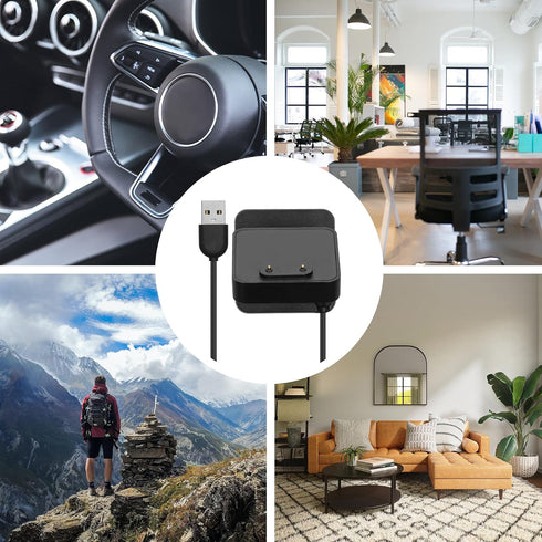kwmobile Docking Station - Charging Charger Cable with Stand for Samsung Galaxy Fit 3 / Huawei Watch Fit 3 - Black