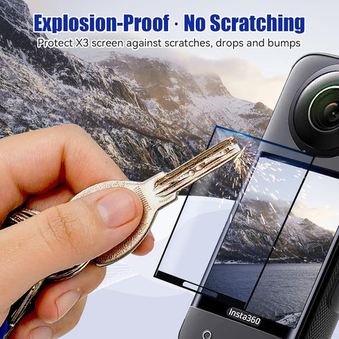 JZW-Shop Insta 360 X3 Lens Guards with Tempered Glass Screen Protector, 9H Hardness Anti-Scratch Accessories