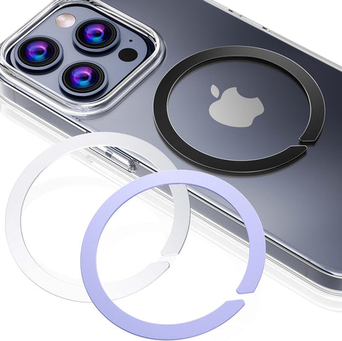 Magnetic Adapter Ring for MagSafe - 3 Pack Metallic Adhesive Compatible with Wireless Charging for iPhone/Android