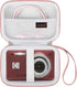 Canboc Hard Case for Kodak PIXPRO Friendly Zoom FZ55/FZ53/FZ45 16MP Digital Camera, Rose Gold with Mesh Pocket for SD