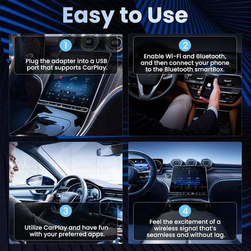 VOOYVEX 2026 3 1 Wireless Carplay Adapter Screen Mirroring Adapter for Car Mirror Phone to Car Screen Auto Linker Pro