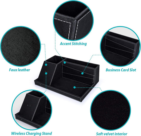Fast Wireless Charging Station with Desk Organizer for iPhone 16/15/15 Pro/14/14 Pro Max/14 Pro/14 Plus/13/13 Pro