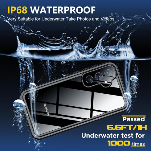 SPIDERCASE Waterproof Case for Samsung Galaxy S23 FE, Military Shockproof, Black