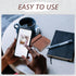 Gadpiparty 8x8x2cm Wooden Phone Stand Dual Slot Universal Mobile Phone Holder Walnut for Office and Home Use