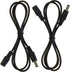 2 Pack of 36 Inch (3 Foot) 22AWG Male to Female DC Power Extension Cables, 5.5mm X 2.1mm Barrel Plug