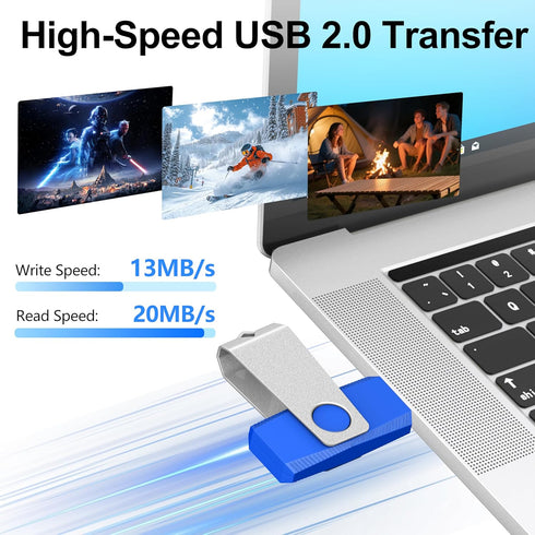 TEWENE 32GB 2-Pack 2.0 (&2PCS (32GB USB Flash Drive Thumb Drive USB Flash Drives Type-C Adapter) Zip Drive USB Memory