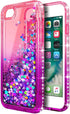 NGB iPhone 6 6S 7 8 Case, with Tempered Glass Screen Protector, Ring Holder, Pink/Purple