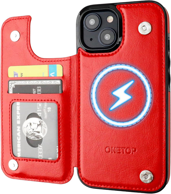 OT ONETOP ONETOP Compatible with Magsafe for iPhone 15 Wallet Case with Card Holder,