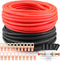 AWG 8 Gauge Wire Cable - 50ft Each (Black/Red) Copper Clad Aluminum CCA with 8ga terminals, 60A ANL Fuse Block for