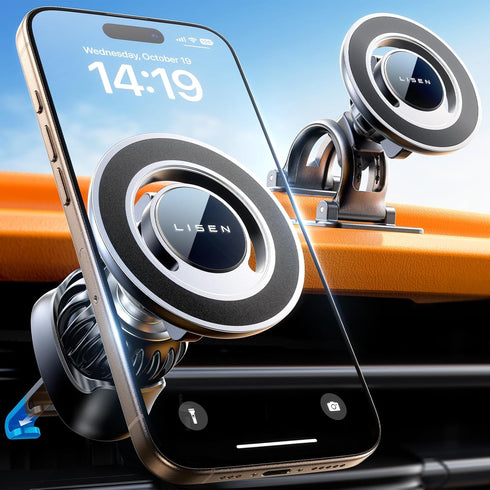 LISEN Magnetic Phone Holder for Car Vent, Magsafe Car Mount, Hands-Free Cell Phone Holder for Dashboard, Windshield,