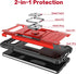 Galaxy S10 Plus Case, Slim Fit Hybrid Drop Test Cover with Car Mount Kickstand Protective Phone Case, Red